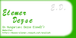 elemer dezse business card